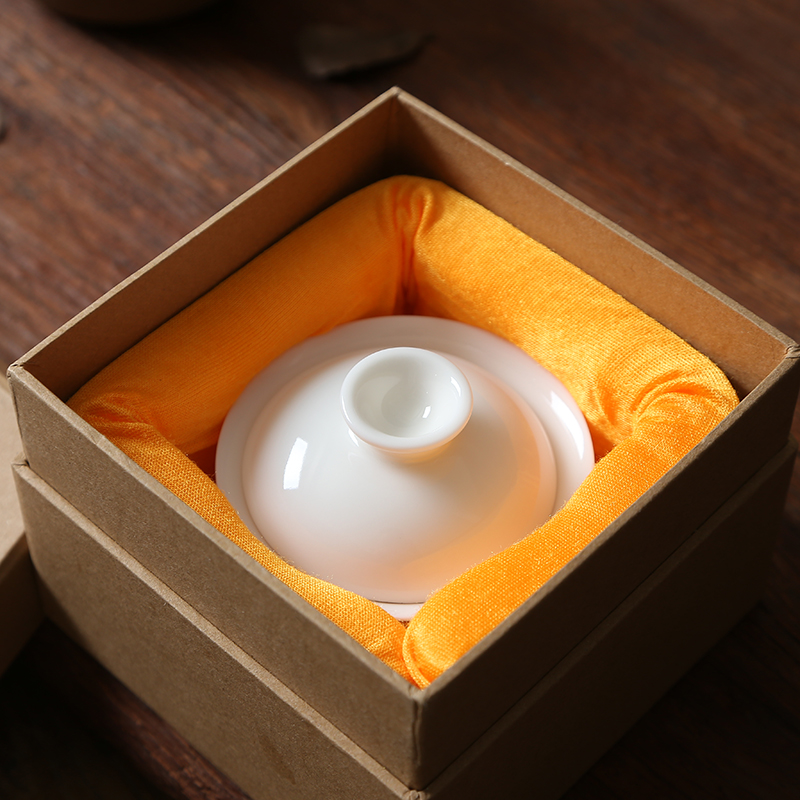Ning uncommon three just tureen ceramic tea cups dehua white porcelain bowl with tea gift boxes