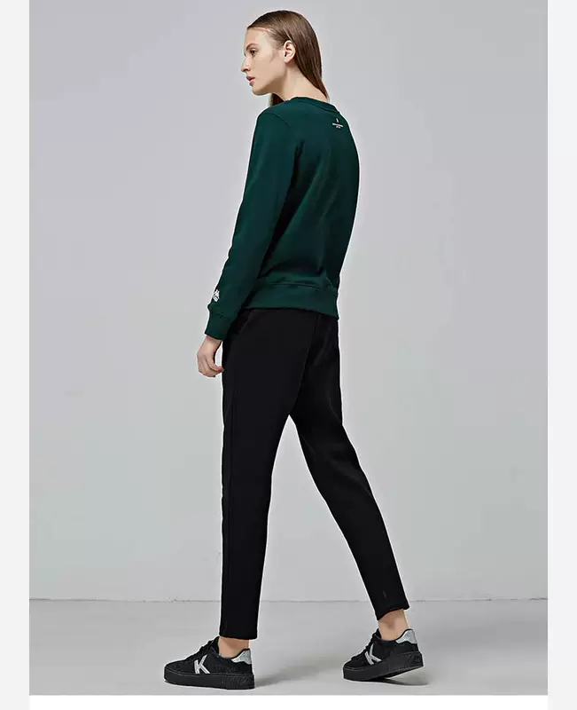 KAPPA Áo thun thể thao nữ Kappa Áo thun cổ tròn dài tay giản dị | K0862WT13 - Thể thao lông cừu / jumper hoodie xám