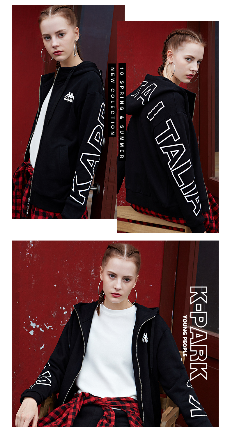 KAPPA Áo khoác thể thao nữ Kappa Áo len dệt kim thông thường Áo len cardigan | K0825MK22D - Thể thao lông cừu / jumper hoodie hồng