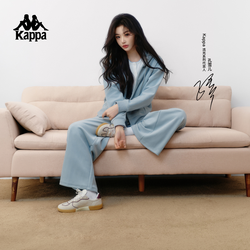[Same Style as Kong Xue'Er] Kappa Knitted Hooded Sweatshirt Cardigan Jacket Casual Sports Style Zip-Up Knitwear