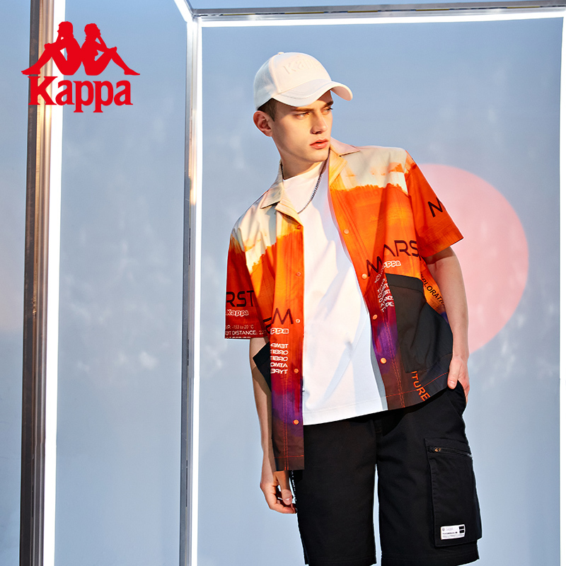 Kappa Mars Short-Sleeved Shirt Summer Men's Sports T-Shirt Casual Stand-Up Collar Half-Sleeved Outer Top