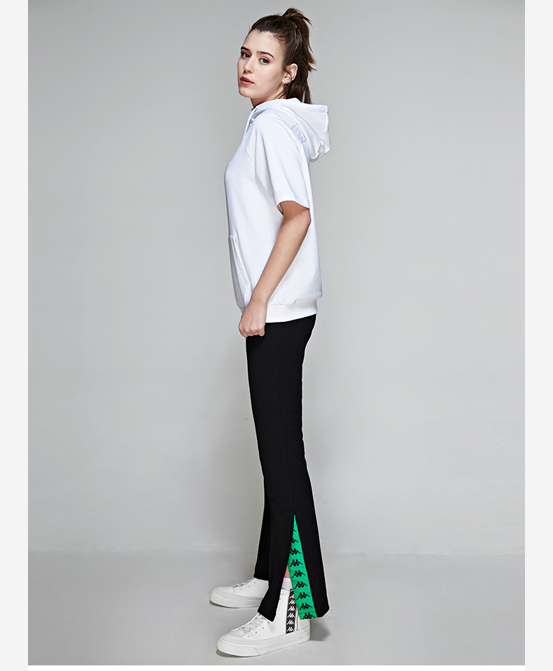 KAPPA Phụ nữ Kappa Casual ngắn tay áo thun dệt kim trùm đầu nửa tay 2019 Mới | K0922WD10D - Áo phông thể thao áo thun thể thao adidas