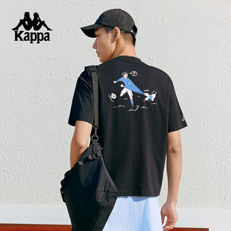 Каппа Каппа спортивная футболка на лето для пары, новый стиль, мужская, короткие рукава, свободного кроя, прохладная верхняя одежда для женщин