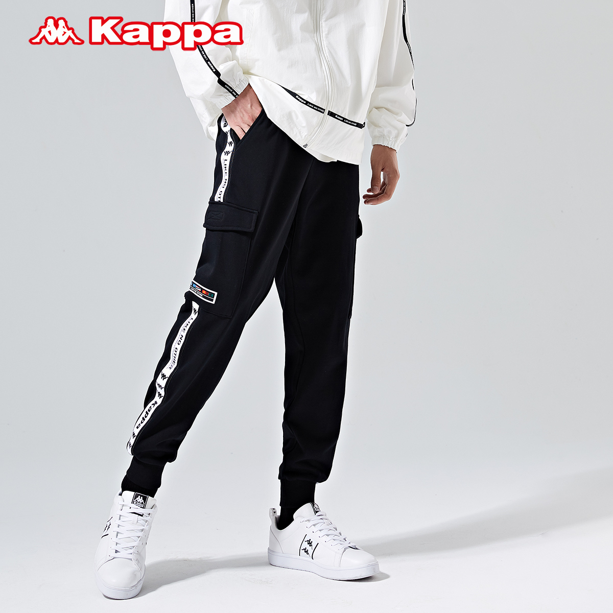 Kappa Kappa Strings for men's sports pants knit 90% pants casual pants overalls small foot close-up sweatpants