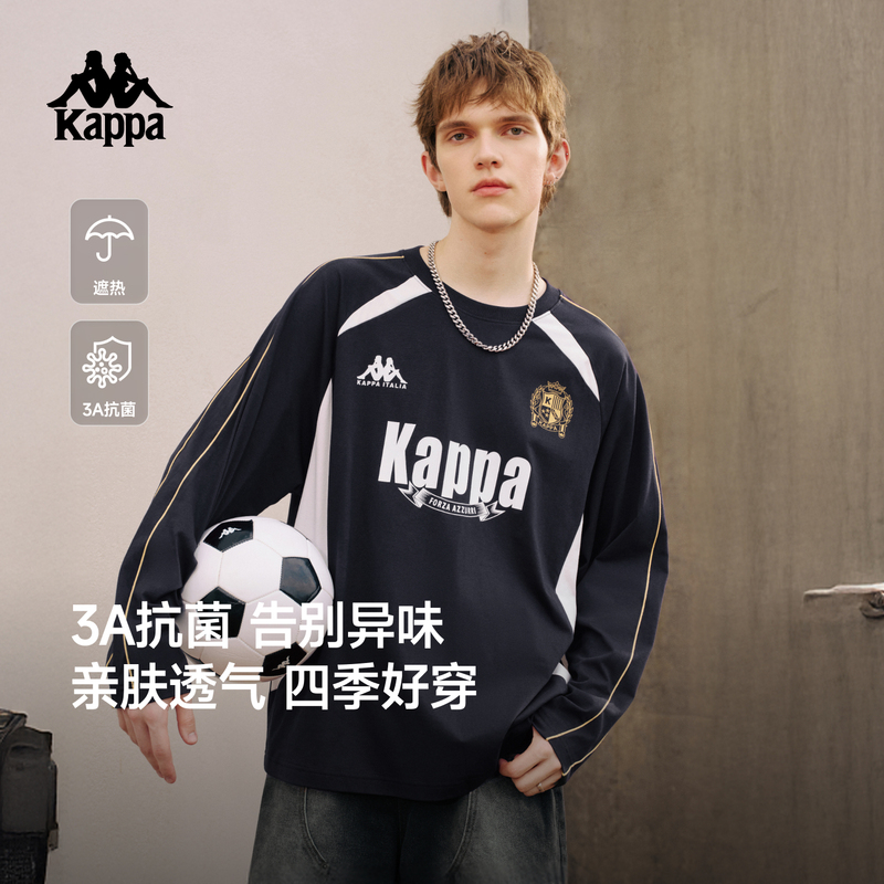 Kappa Back-To-Back Sports T-Shirt Long-Sleeved Loose-Fitting American Retro Color-Blocking Top Racing Shirt Unisex Kappa Back-To-Back Sports T-Shirt Long-Sleeved Loose-Fitting American Retro Color-Blocking Top Racing Shirt Unisex