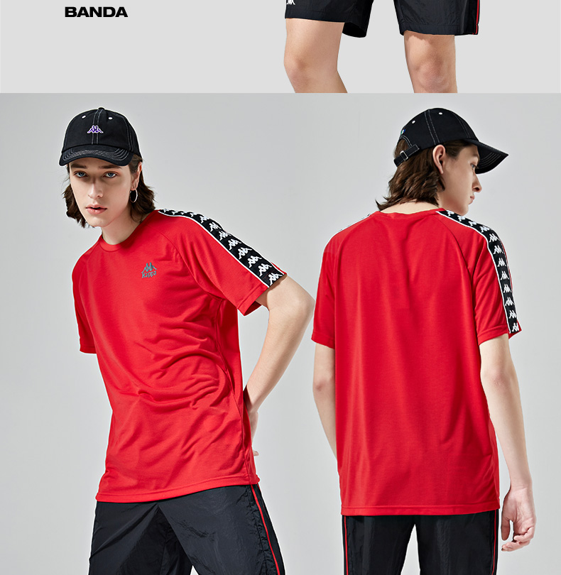 Kappa Kappa nam dây thể thao tay ngắn giản dị áo thun hè nửa tay 2019 mẫu | K0912TD70J - Áo phông thể thao áo top tank