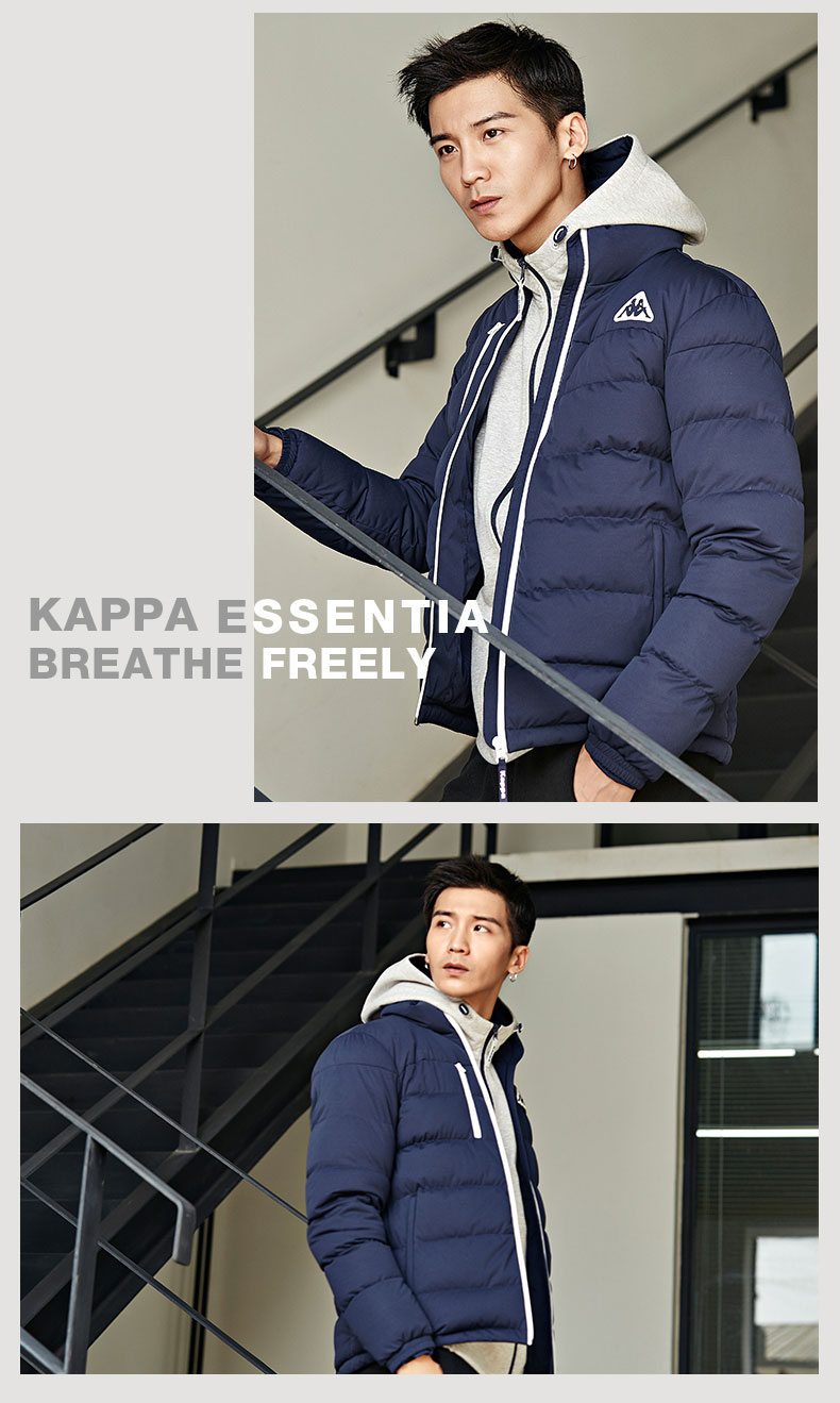 Kappa của nam giới xuống áo khoác thể thao giản dị ngắn nam mùa đông ấm áp Tops Collar Jacket | K0552YY21 áo phao béo nữ