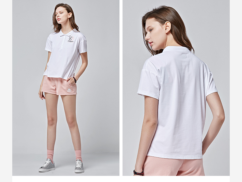 Kappa Kappa Phụ nữ thể thao tay áo ngắn POLO Áo sơ mi cổ tay nửa đứng giản dị | K0822PD05 ao polo