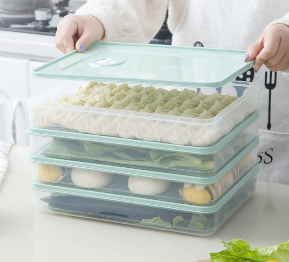 Dumpling box frozen dumplings multi-layer household frozen chaotic egg preservation box large-capacity refrigerator storage box artifact