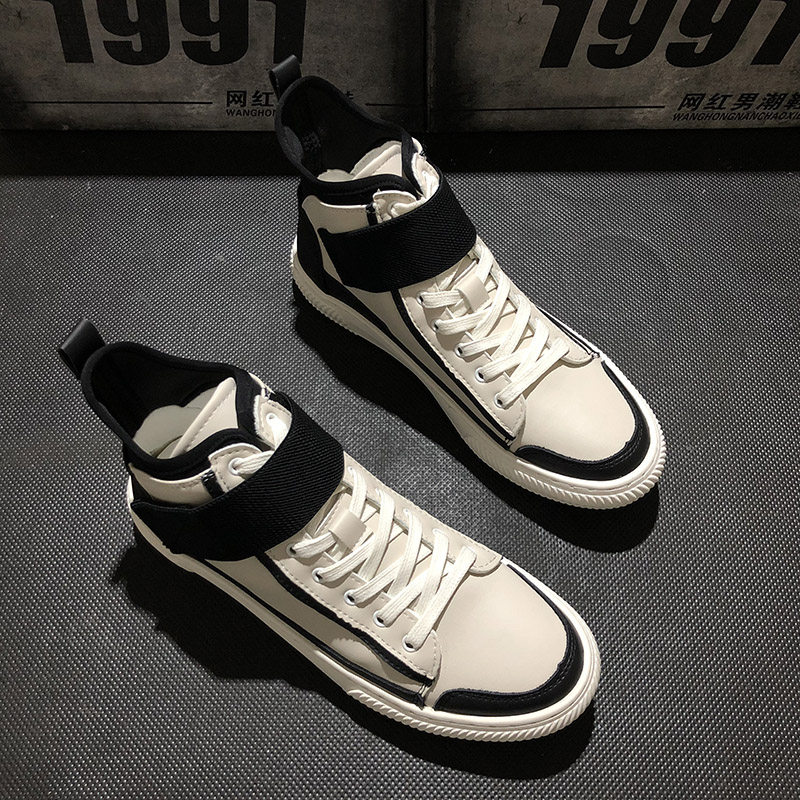 Cotton shoes men's winter warm plus velvet trend Korean version of men's shoes all-match high-top shoes men's spirit boy shoes men's trendy shoes