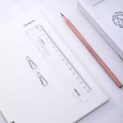 Deli 79752 Straight ruler Student transparent plastic ruler with wavy ruler 20cm