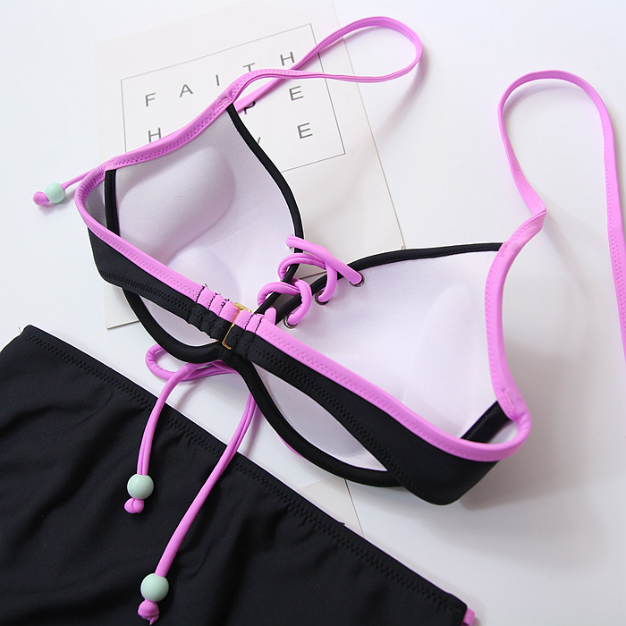 2018 mới châu Âu và Mỹ dây dày lên tụ tập bikini nữ tam giác áo tắm chia áo tắm gợi cảm ba điểm phụ nữ đồ bơi nữ cao cấp