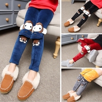 Childrens clothing girls winter clothes thick leggings in the big children cartoon velvet pants in the big children boots pants plus plush cotton pants womens pants