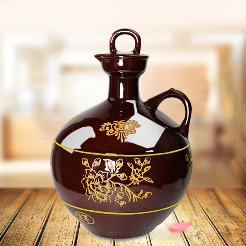 Wine pot ceramic antique wine tank household wine jar Jingdezhen earthenware wine jar pottery empty wine bottle wine cylinder sealed liquor