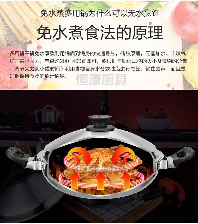 304 chảo nữ hoàng nồi nồi vàng không tráng không dính không dính không khói năm lớp composite thép nước-miễn phí chảo chảo sâu lòng