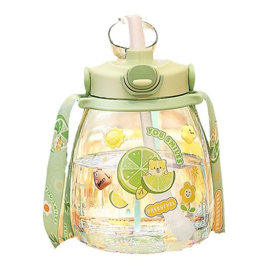 Fuguang Water Cup for Girls, High-Looking, Large-Capacity Cup for Children and Students, Special for School Use, Tritan Plastic Cup with Straw
