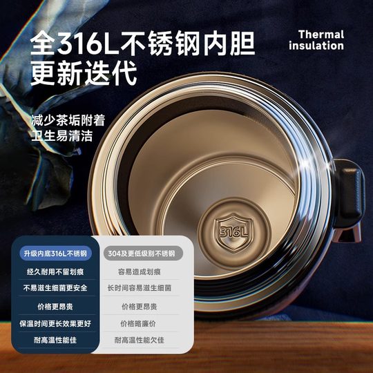 Fuguang Large-Capacity Outdoor Thermos Cup 2025 New Portable Tea Brewing Kettle 316 Stainless Steel Thermos Cup