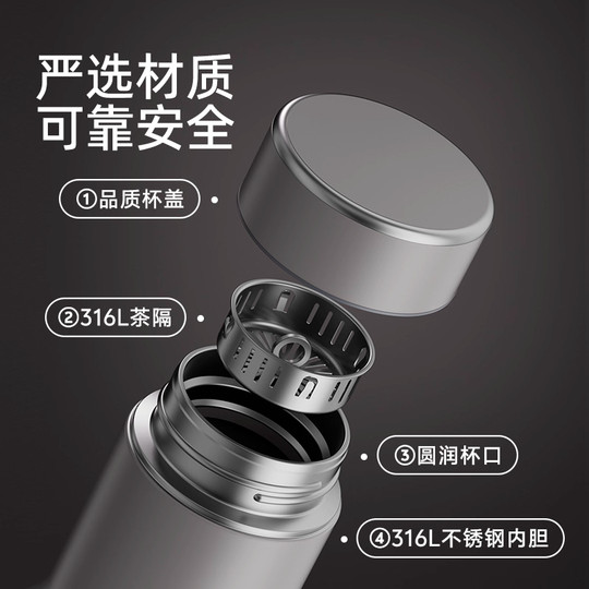 Fuguang Thermos Cup 2025 New Large-Capacity Men's Portable Business Water Cup 316 Stainless Steel Vacuum Tea Cup