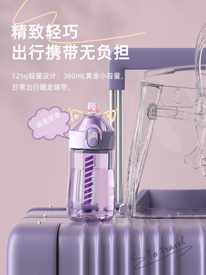 Fuguang Kidsren's Water Cup for Summer Students Going to School Special Sports Cup for Girls Portable Food Grade Plastic Tea Cup