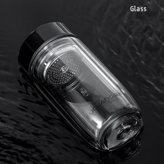 Fuguang Double-Layer Glass Cup for Men, Egg-Shaped Water Cup, Explosion-Proof, Insulated, Large Capacity, Thickened, High-End Car-Mounted with Logo