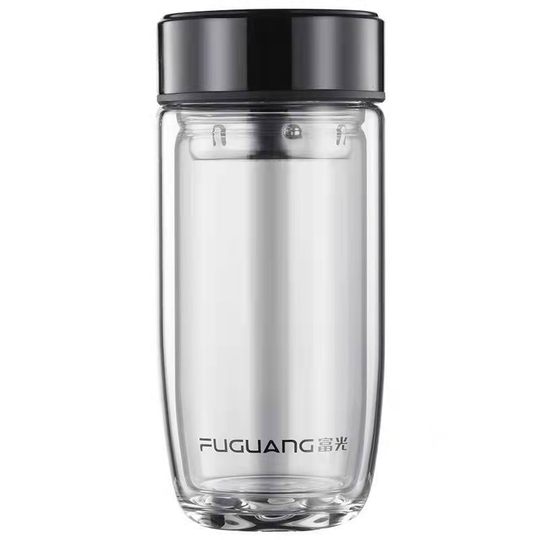 Fuguang Double-Layer Glass Cup for Men, Egg-Shaped Water Cup, Explosion-Proof, Insulated, Large Capacity, Thickened, High-End Car-Mounted with Logo
