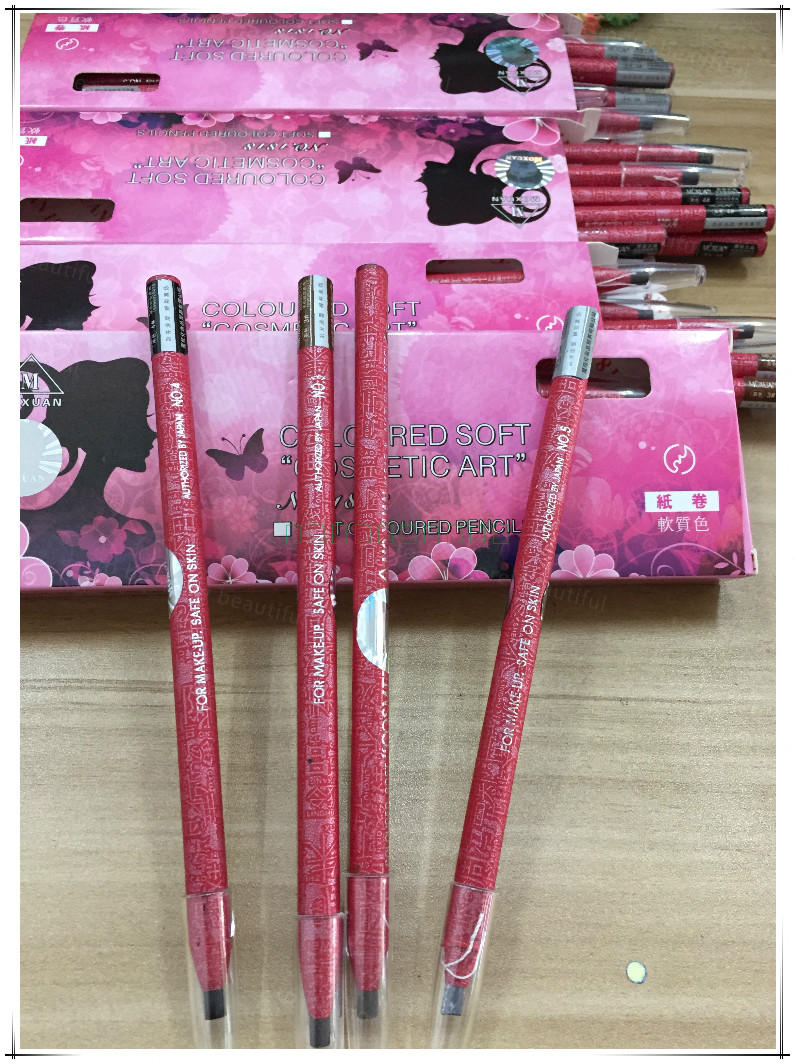 Magic Double Label 1818 Pull Wire Eyebrow Pen Eyelink Pen Curry Grey Black Red Rod Easy to Color Embroidered