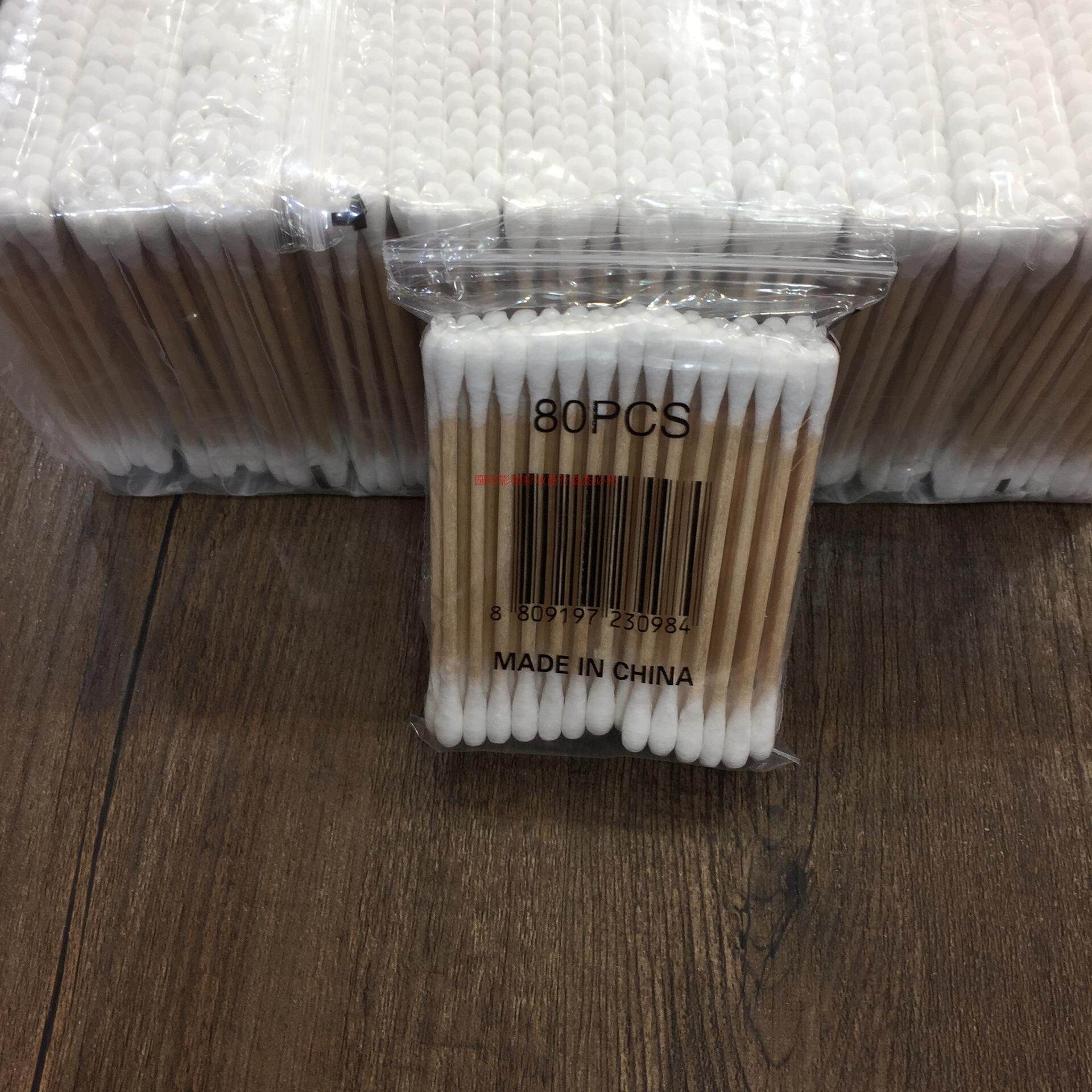 Double-headed sterile wooden stick cotton swab household absorbent cotton ball sanitary cotton swab disposable makeup remover makeup wood cotton swab