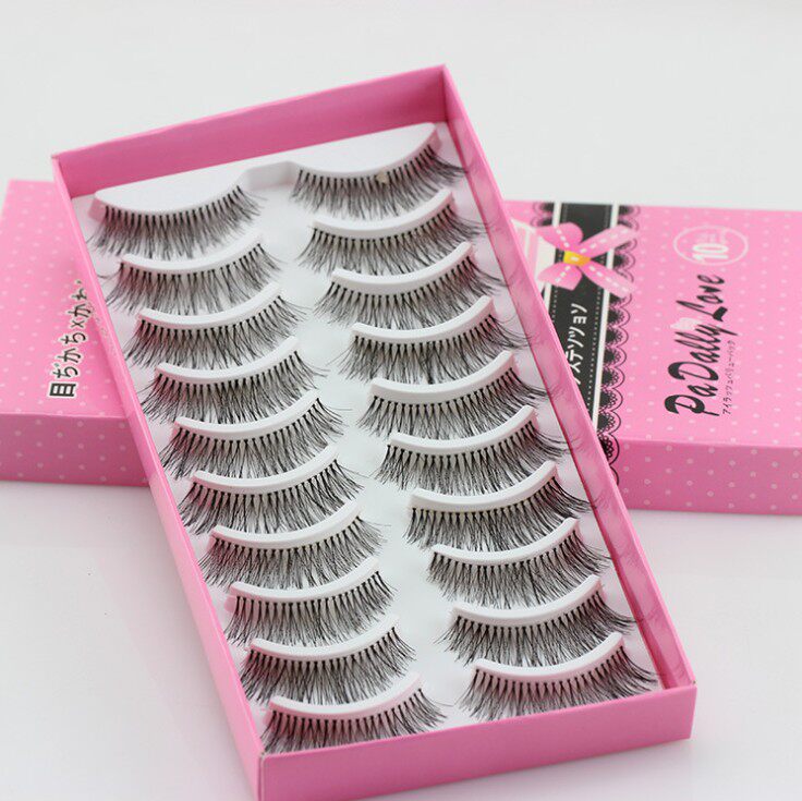Princess Moon 10 pairs of handmade eyelashes 001 thick and dense fiber long net red fairy student stage cross lashes