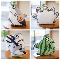 Creative spoof shark pillow shark carving doll shark hand plush toy shark melon doll shark spea pillow gift