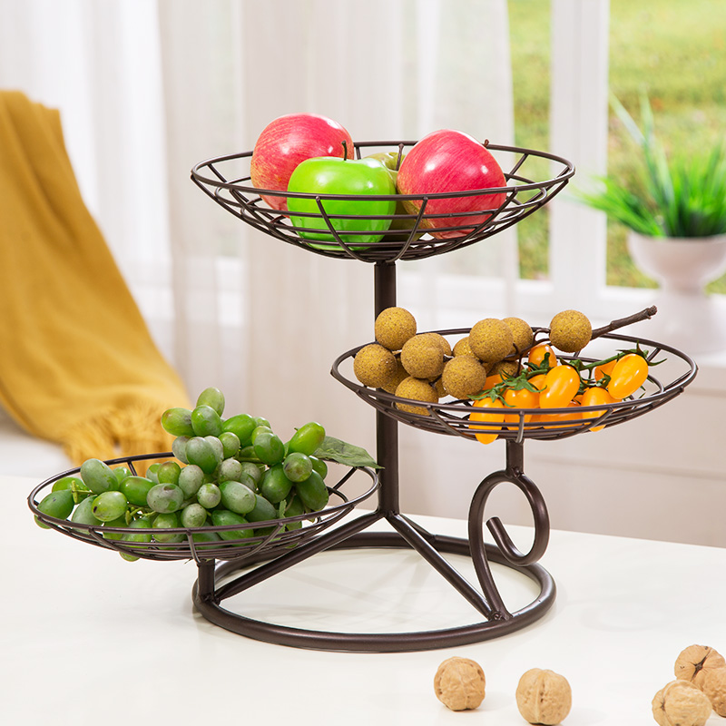 Triple Layer Fruit Pan Living Room Candy Snacks Water Fruit Basket Nordic Containing Basket Refreshment Pastry Basin Creative Modern Brief
