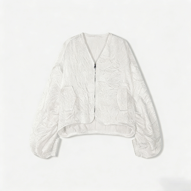 [Cool Feeling] 100% Acetate Korean Style V-Neck Short Jacket for Women, Spring and Summer Loose Batwing Sleeve Sun Protection Top