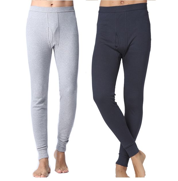 2 quần mùa thu nam cotton đơn cao eo thon quần ấm kích thước lớn quần trẻ thanh mảnh phần legging mùa thu đông quan tat