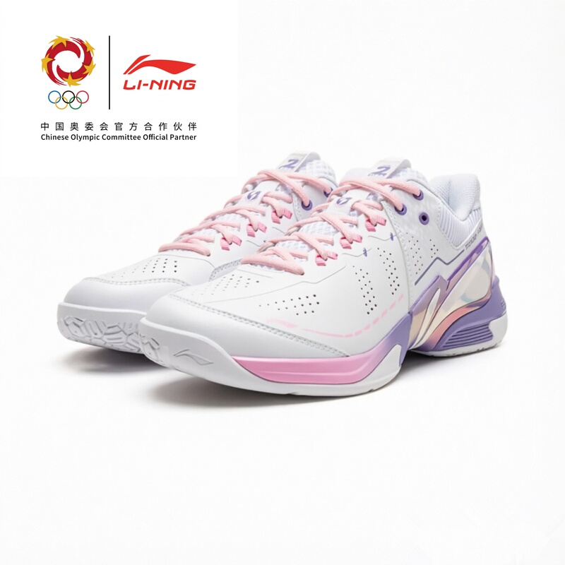 Li Ning Badminton Shoes Thunder 2Pro, Same Style for Men and Women, Stable, Wear-Resistant, Anti-Slip, Professional Competition Shoes Ayaw001