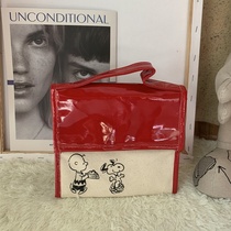 Cartoon Snoopy portable cute house thermal insulation cold lunch bag bottle bag handbag lunch bag