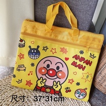 New cartoon A4 double-layer file bag student storage bag childrens remedial bag PU Breadman portable file bag