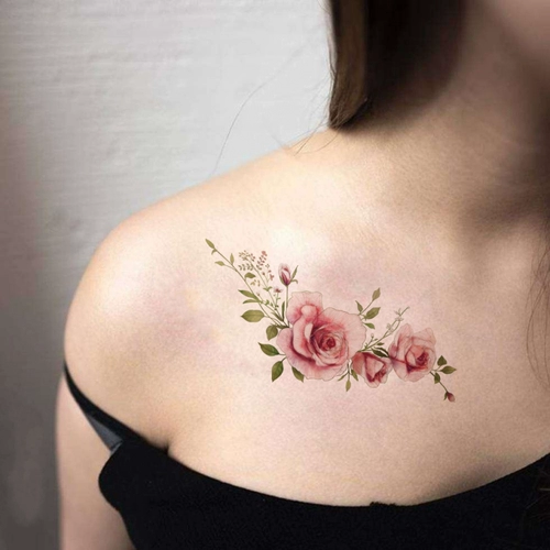 今日之星 Водостойкие тату наклейки с розой в составе, сексуальная наклейка, долговременный эффект, в цветочек