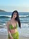Pure Desire Bikini Green Velvet ແບບເອີຣົບແລະອາເມລິກາ Ins ແບບປົກຫຸ້ມສາມສິ້ນ skirt Sexy Split Swimsuit ແມ່ຍິງພັກຜ່ອນຫາດຊາຍ