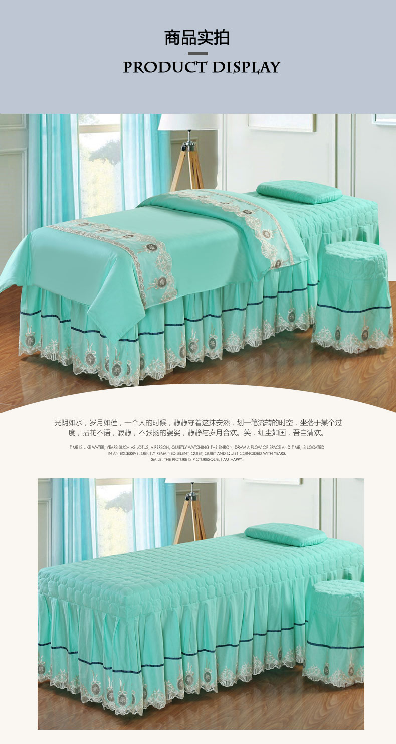Đặc biệt cao cấp bông denim bedspread thẩm mỹ viện điều trị massage Continental 100% cotton màu đơn giản chung - Trang bị tấm ga phủ giường spa