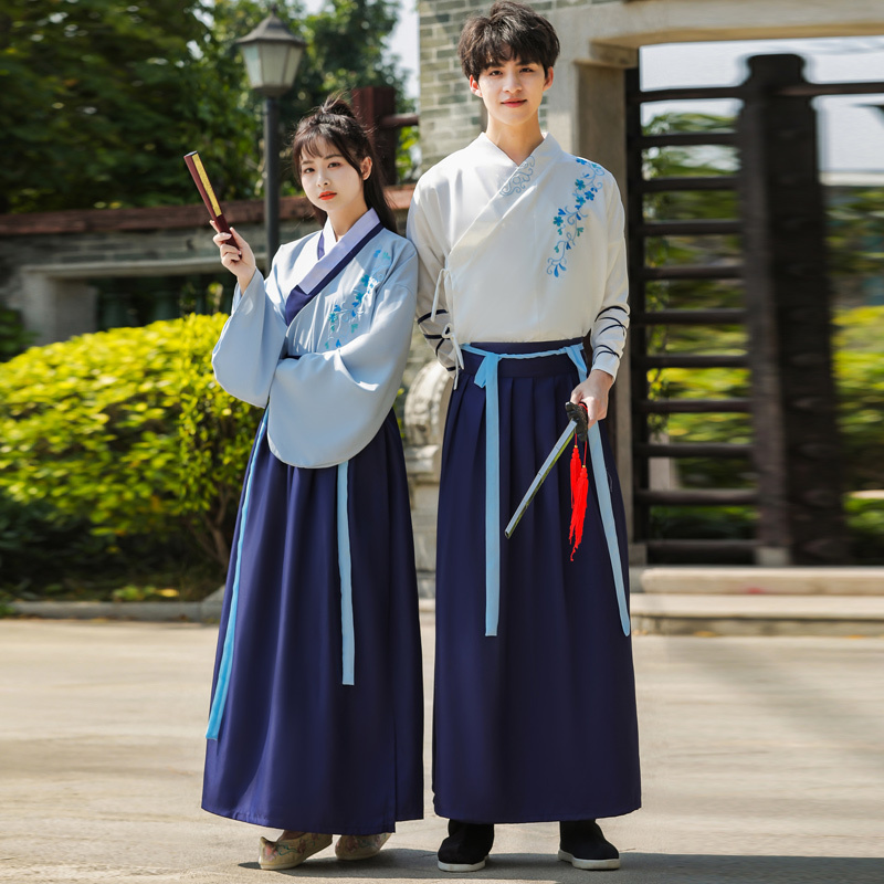 Traditional Hanfu Women's Clothing, Ming-Style Cross-Collar, Pipa Sleeves, Wide Sleeves, Ru Skirt, Ethnic Style, Student and Adult Performance Costume