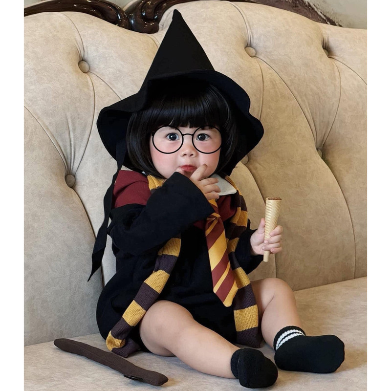 Harry Potter Academy Robe Baby Cloak Baby Magic Robe Wizard Halloween Funny Cosplay Costume Onesie