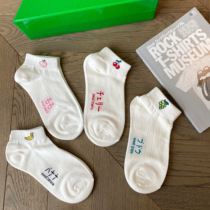 deepv vcruan socks womens fresh fruit pattern cotton girl mid-tube socks summer breathable small socks