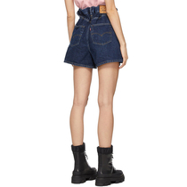 Xia USA GANNI joint large power to power the same section High waist loose oak flowers to collect waist denim shorts women