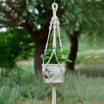 Cross Border Gardening Creative Flowerpots Web Pocket Plant Greening Hanging Basket Hanger Cotton Hemp Rope Handwoven Sling