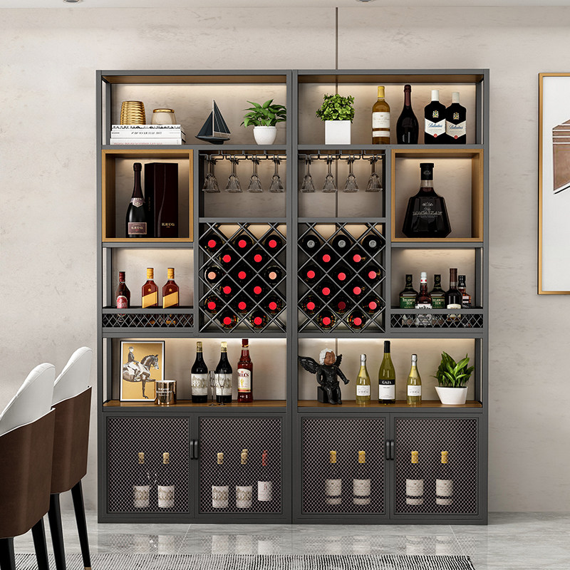 Light luxury wine rack wine cabinet floor simple dining room bar wine cabinet wine glass storage shelf home red wine display cabinet