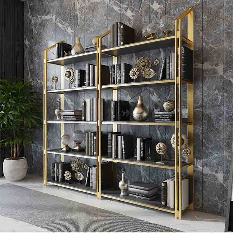 Light luxury bookshelf landing office shelf creative display shelf parlor mask screen cabinet sample room