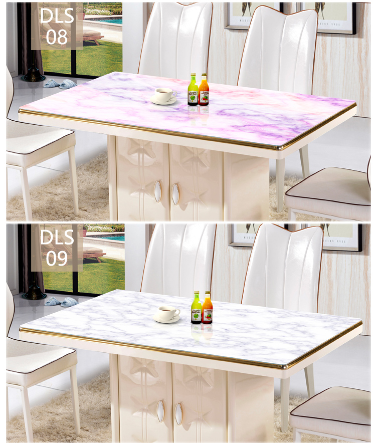 Pvc khăn trải bàn giả đá cẩm thạch mat thảm chống thấm nước chống bỏng dầu bàn cà phê dùng một lần mềm thủy tinh hình chữ nhật tinh thể mat - Khăn trải bàn khăn trải bàn kẻ caro