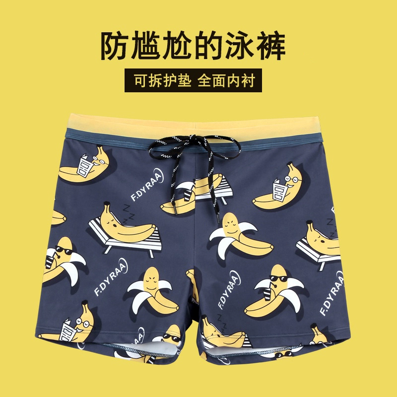 Quần bơi của nam giới chống xấu hổ mùa xuân nóng bỏng sexy của nam boxer áo tắm quần bơi nhanh khô quần bơi rộng rãi bộ đồ bơi kích thước lớn - Nam bơi đầm