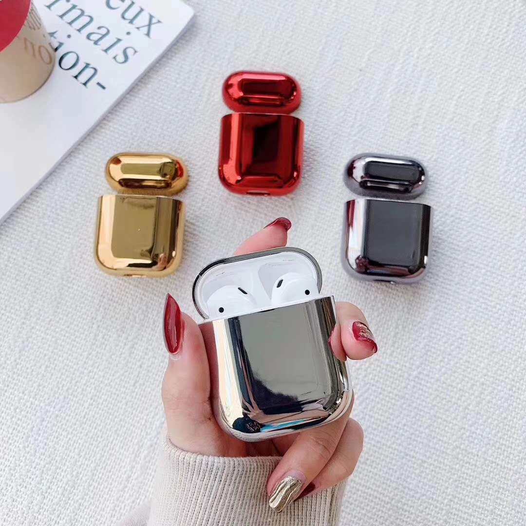 AirPods2 Electroplating Bluetooth Headphone Cover Luxury Tide Brand Women's Apple Wireless Headphone Protective Case Hard Case Applicable