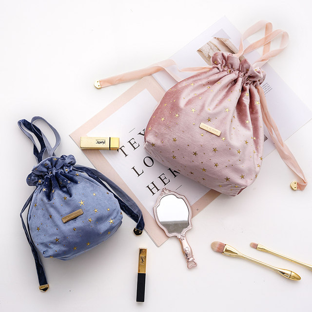 Ins Travel Dust-proof Pocket Drawstring Storage Bag Velvet Lingerie Custom Bag Small Cloth Bag Portable Makeup Bag