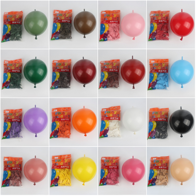 12 Inch Windmill Tail Balloon Wine Red Coffee Bull Oil Fruit Green Pomegranate Red Hearing-tail Ball Birthday Wedding Celebration